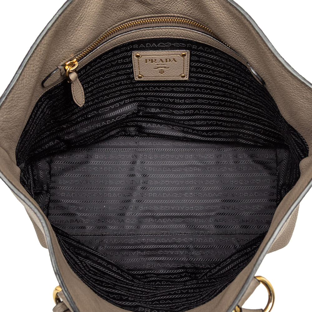 Pre-Loved Prada Vitello Daino Canapa Logo Tote - Picture 4 of 6